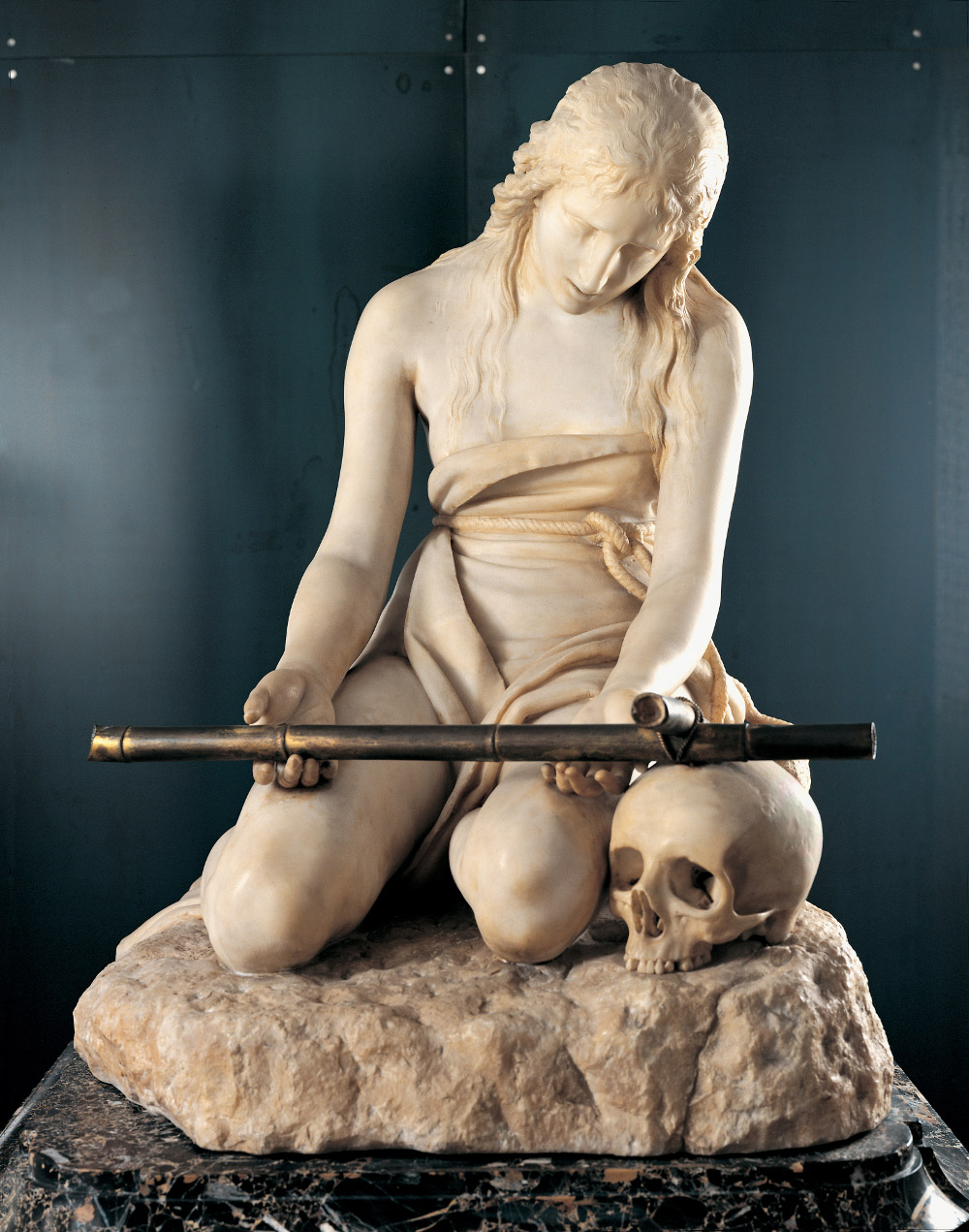 Antonio Canova, Maddalena penitente (1793-1796; marmo e bronzo dorato, 95 x 70 x 77 cm; Genova, Musei di Strada Nuova, Palazzo Bianco, sale in Palazzo Tursi)
