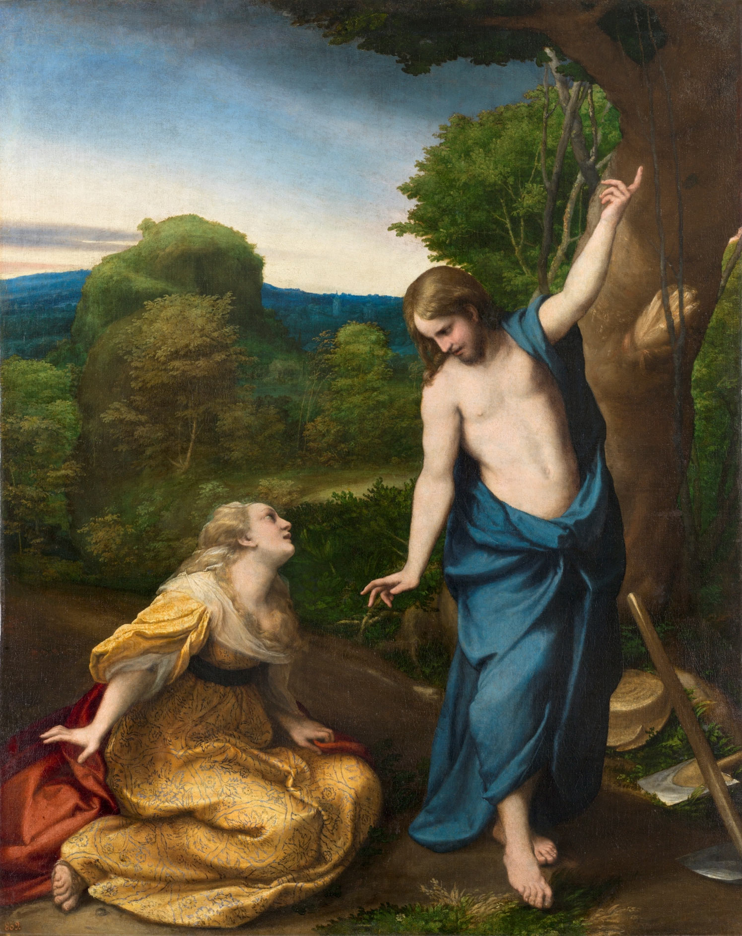 Correggio, Noli me tangere (1525 circa; olio su tavola trasportato su tela, 130 x 103 cm; Madrid, Prado)
