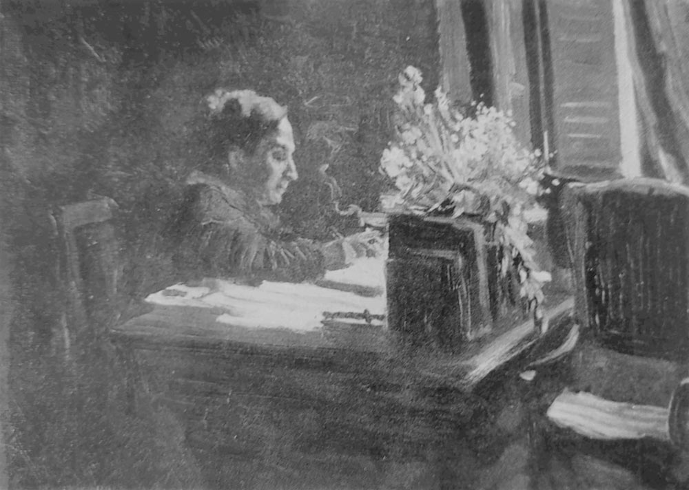 Gino Martini, La mamma al tavolino (bozzetto eseguito dal figlio durante l’ultima licenza, 1917)
