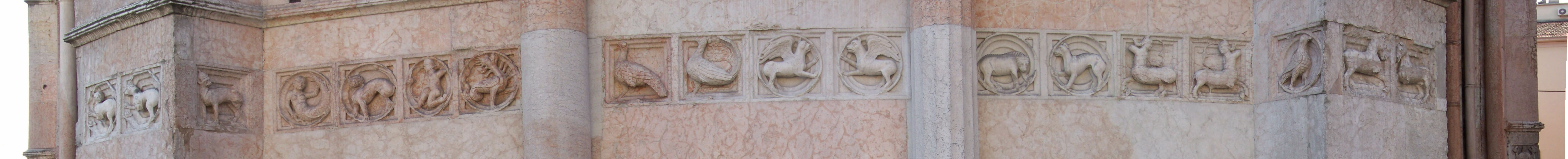Le formelle del lato sud-ovest (dalla lepre al cavallo)

