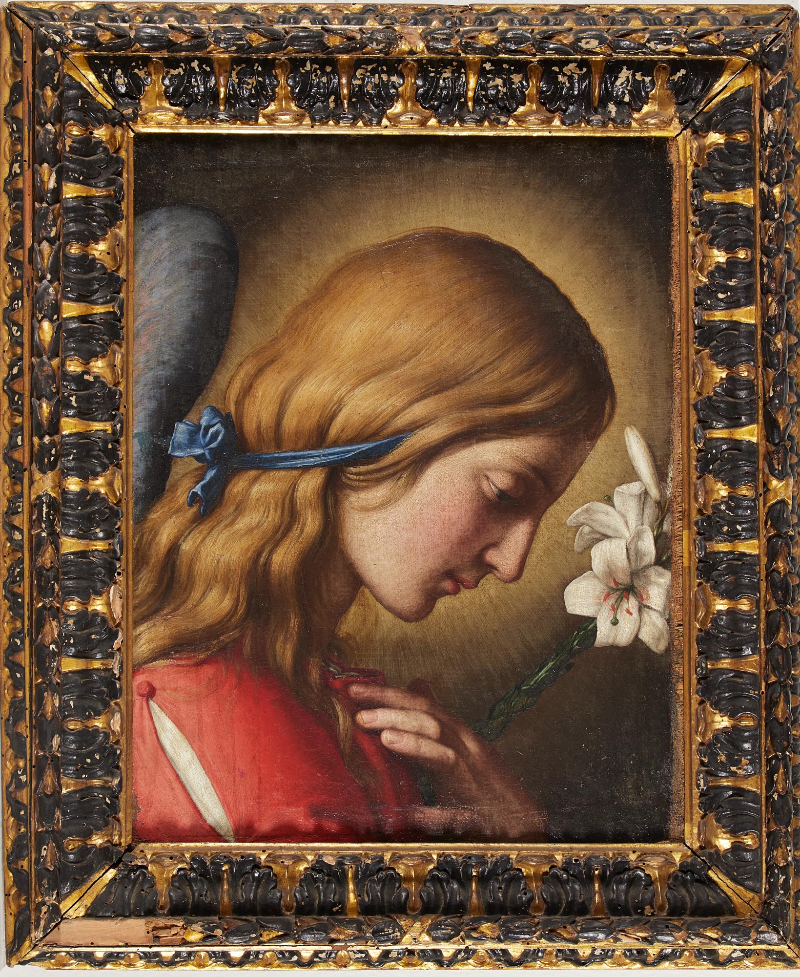 Giovan Battista Salvi detto il Sassoferrato, Angelo annunciante (1680-1685; olio su tela, 33 x 45 cm; Cesena, Pinacoteca Comunale)
