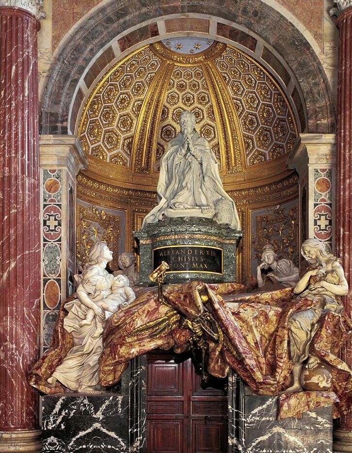 Gian Lorenzo Bernini, Tomba di Alessandro VII (1672-1678; marmo; CittÃ  del Vaticano, San Pietro)
