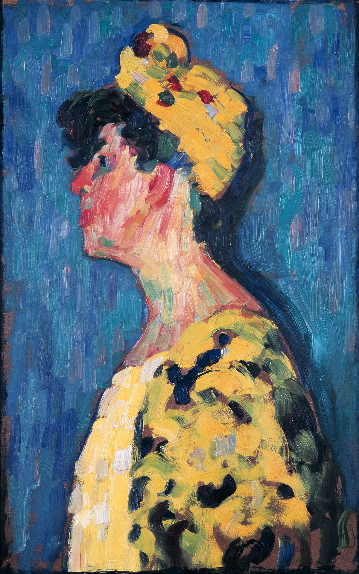 Alexej von Jawlensky, Ritratto di Marianne Werefkin (1905 circa; olio su cartone, 71 x 45 cm; Ascona, Collezione Comune di Ascona, Museo Comunale dÂ’Arte Moderna)
