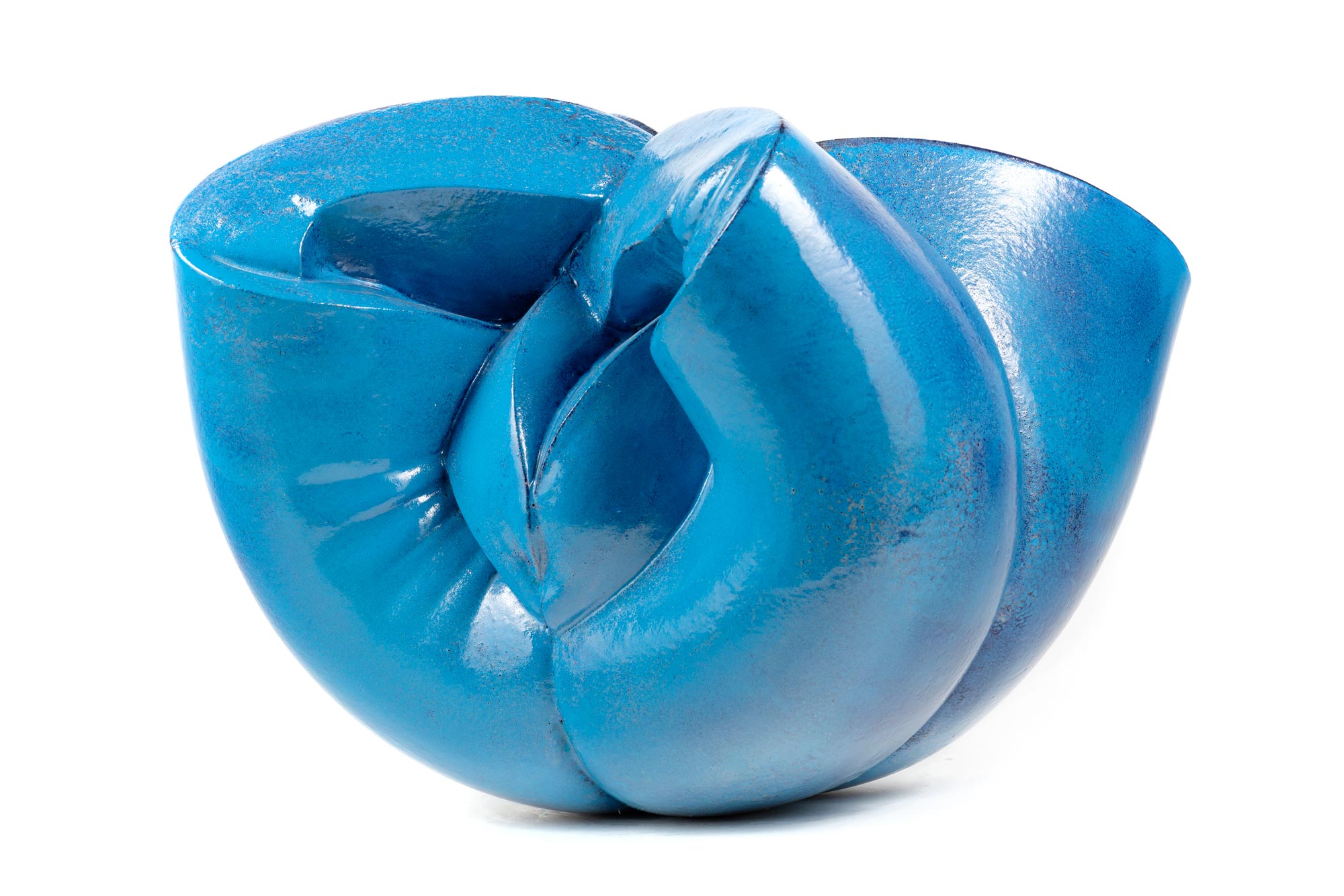 Alfonso Leoni, Torsione turchese (1973-74; maiolica, 48 x 52 x 46 cm)
