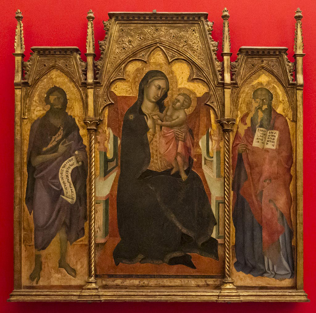 Bartolo di Fredi, Madonna in trono con Bambino, san Giovanni Battista e san Giovanni Evangelista 
