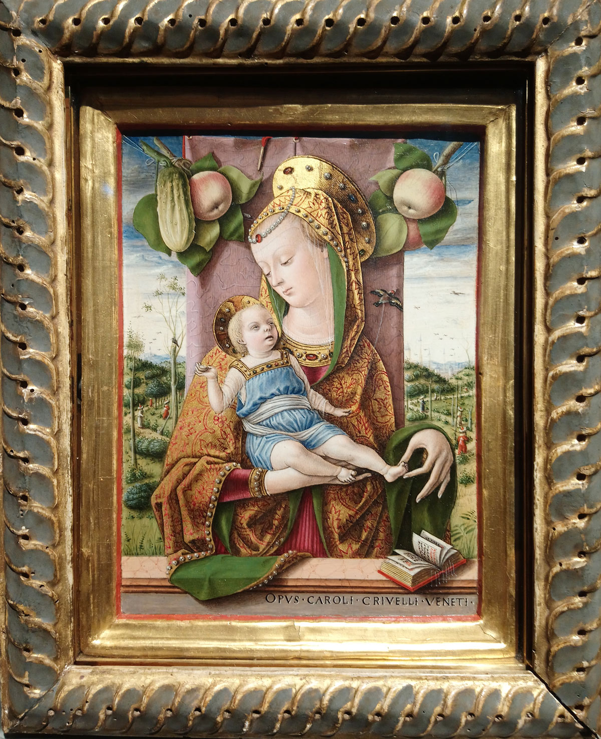 Carlo Crivelli, Madonna col Bambino (1480 circa; tempera e oro su tavola, 21 x 15 cm; Ancona, Pinacoteca Civica Francesco Podesti)
