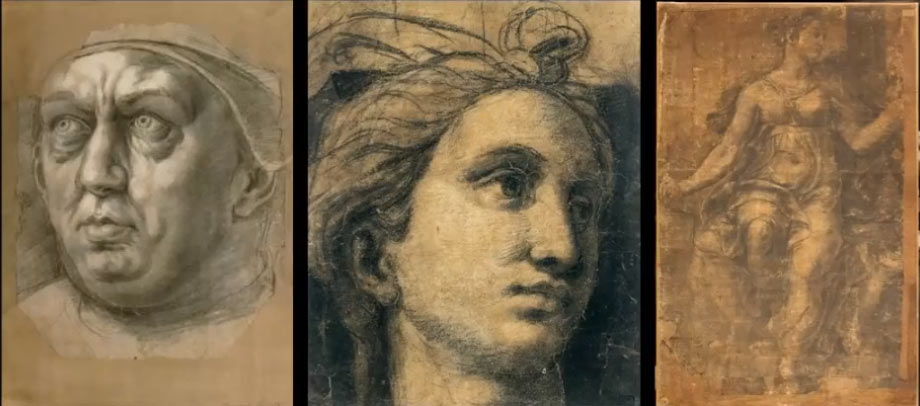 Alcuni frammenti di cartoni di Giulio Romano per la Sala di Costantino
