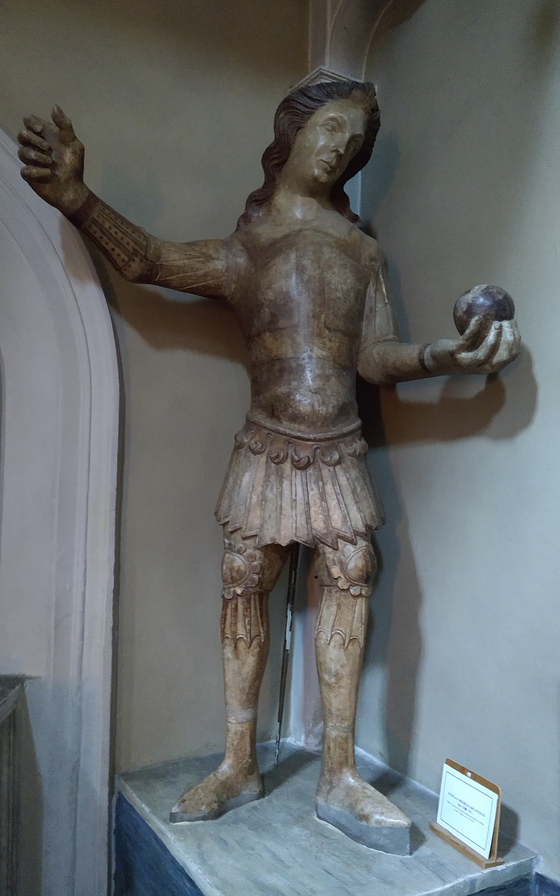 The 16th century marble statue of St. Michael