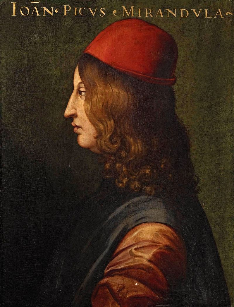 Cristofano dell'Altissimo, Ritratto di Pico della Mirandola (1552-1568; olio su tavola; Firenze, Gallerie degli Uffizi, inv. 1890 n. 193)
