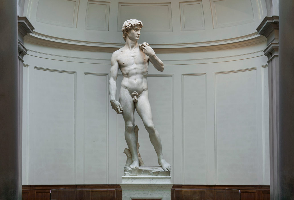 Michelangelo, David (1501-1504; marble, height 517 cm including base; Florence, Galleria dell'Accademia)