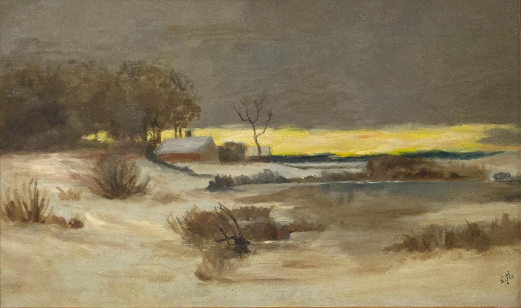 Edward Hopper, Old ice pond at Nyack (1898-1900; olio su tela, 29,8 x 50 cm; Heather James Fine Art)

