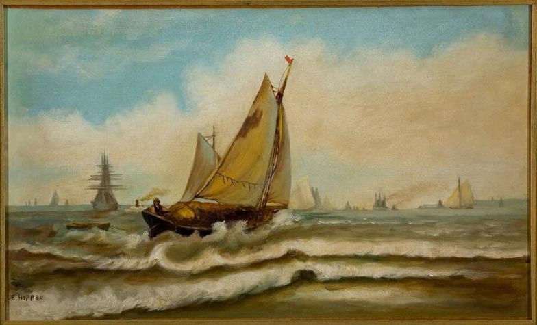 Edward Hopper, Ships (1898 circa; olio su tela, 30,5 x 50,8 cm; Melbourne, Florida, Fossaner Art Museum)
