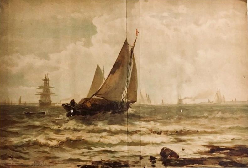 Edward Moran, A marine (1880; riproduzione sulla rivista The Art Interchange del 14 agosto 1886)
