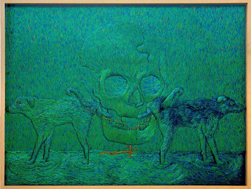 Jan Fabre, De loyaliteit pist in de mond van de dood (Loyalty pisses in death's mouth) (2016). Courtesy Blindarte
