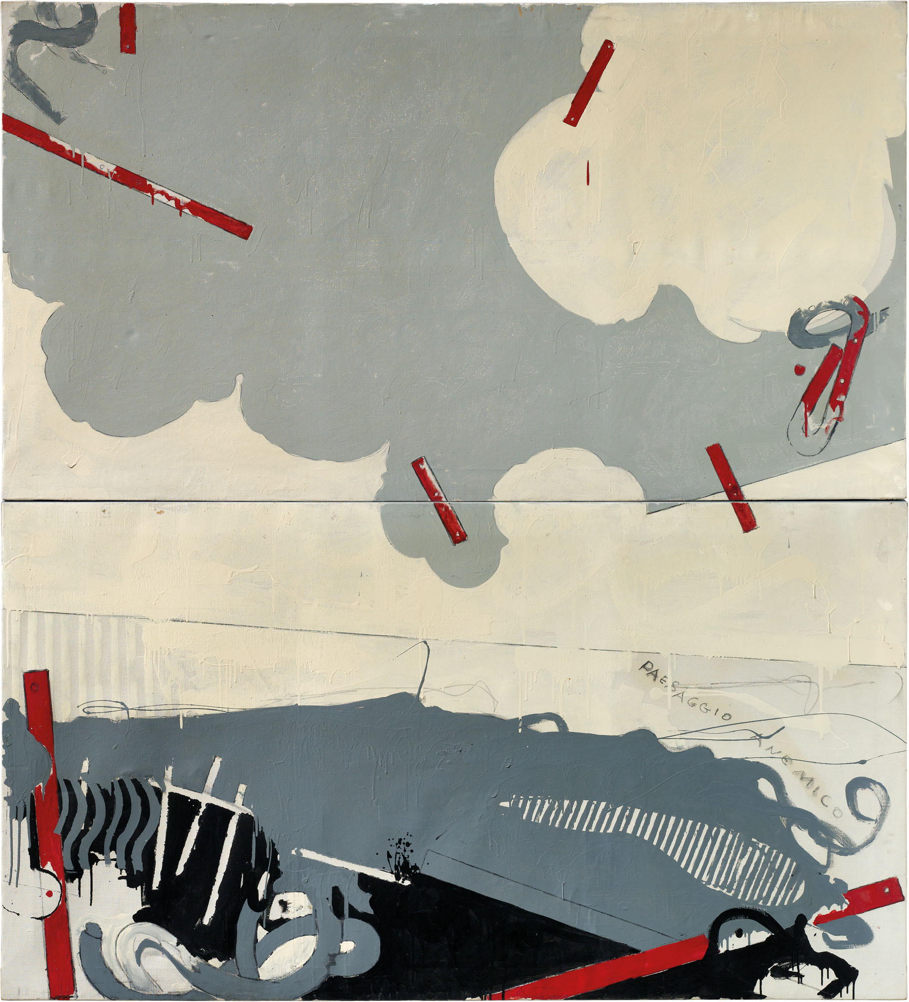 Mario Schifano, Paesaggio anemico I (1964; matita e smalto su tela, dittico, 220 x 200 cm)
 Mario Schifano, Paesaggio anemico I (1964; matita e smalto su tela, dittico, 220 x 200 cm)