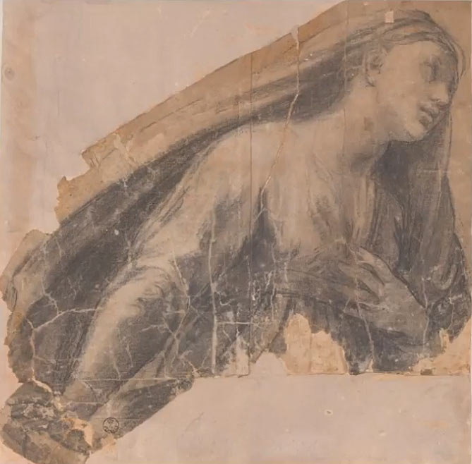 Il cartone prima del restauro
