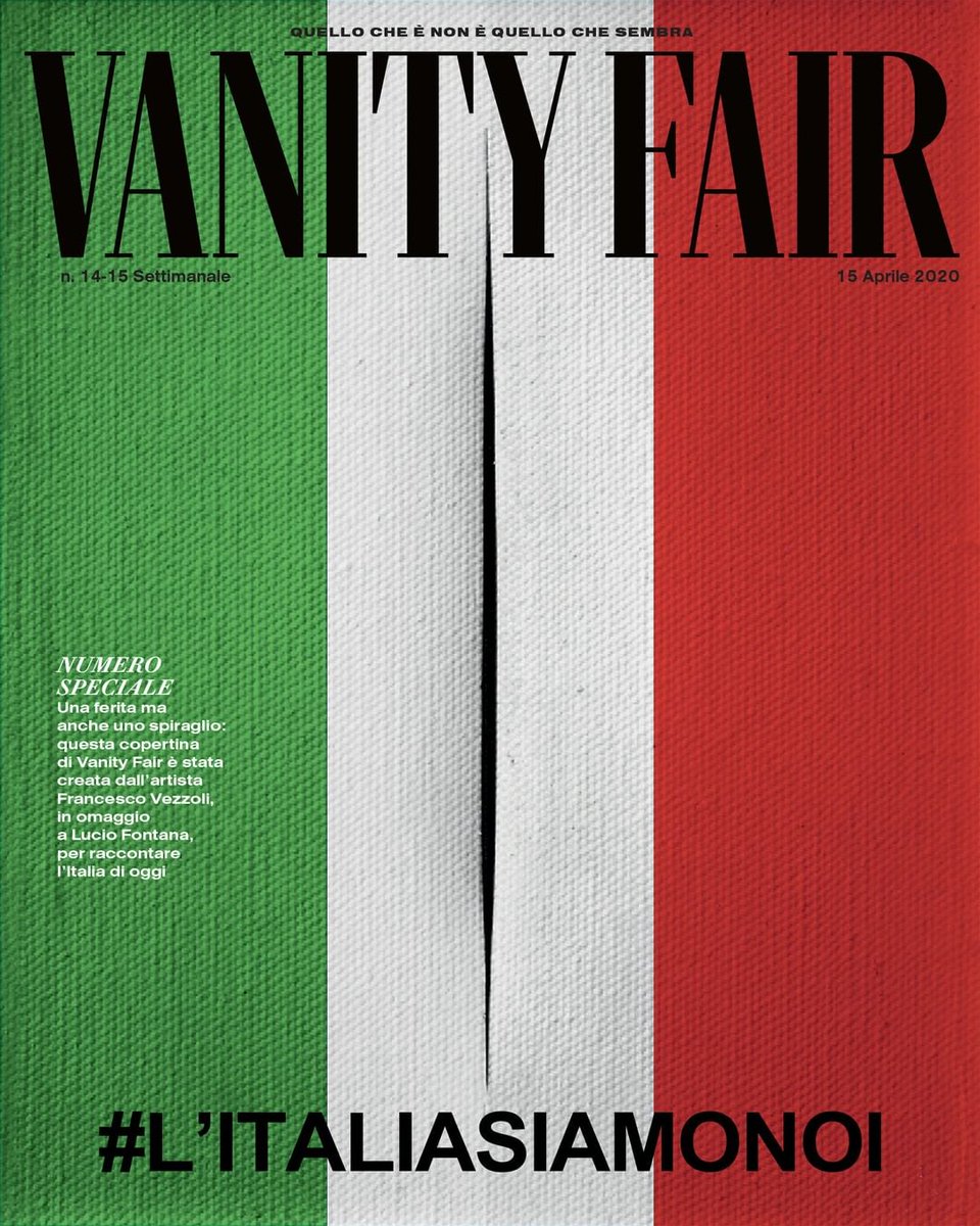 Wounded Italy in Vanity Fair cover designed by Francesco