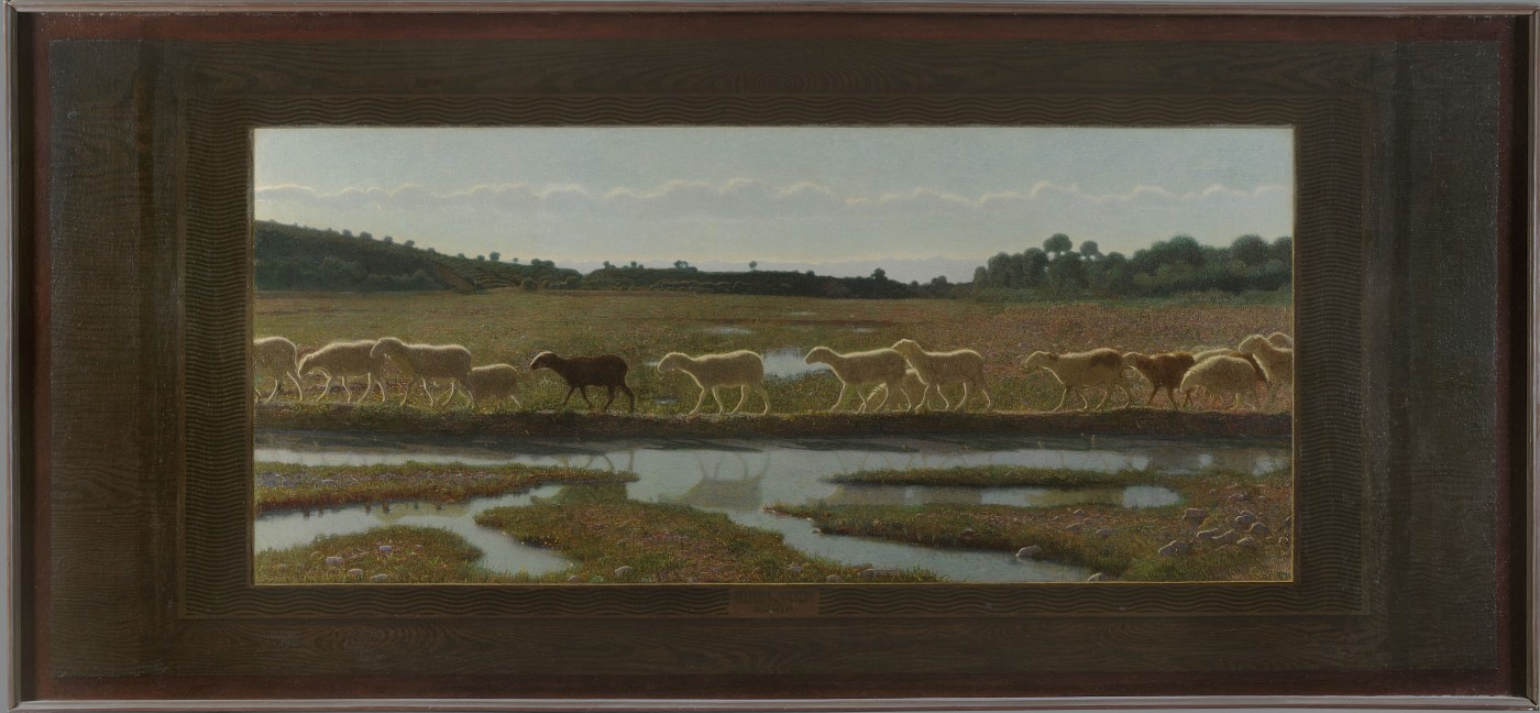 Giuseppe Pellizza da Volpedo, Lo specchio della vita (E ciò che l'una fa, e le altre fanno) (1895-1898; olio su tela, 132 x 291 cm; Torino, GAM - Galleria Civica d’Arte Moderna e Contemporanea, inv. P/1017)
