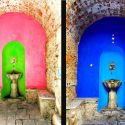 A Carrara le fontane antiche ogni tanto cambiano colore: diventa blu la fontana seicentesca di Vezzala