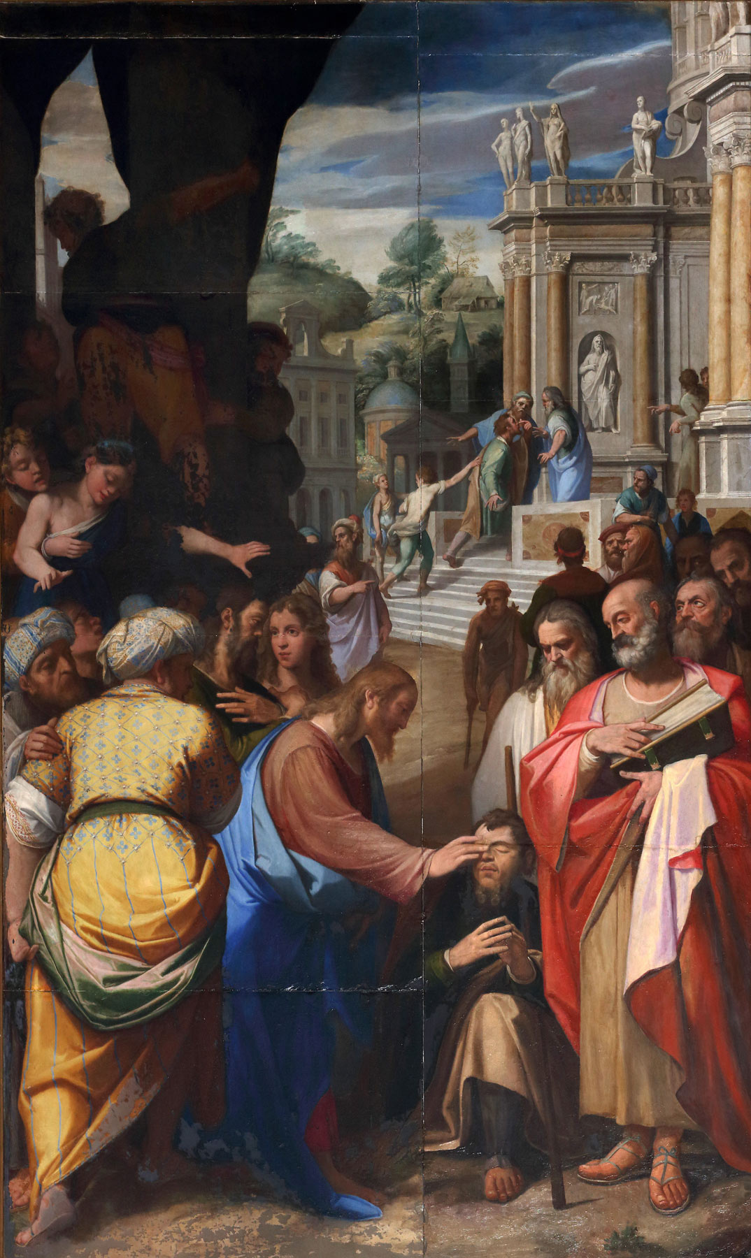 Federico Zuccari, Il miracolo del cieco nato (1570-1571; olio su pietra di lavagna; Orvieto, MODO - Museo dellÂ’Opera del Duomo di Orvieto)
