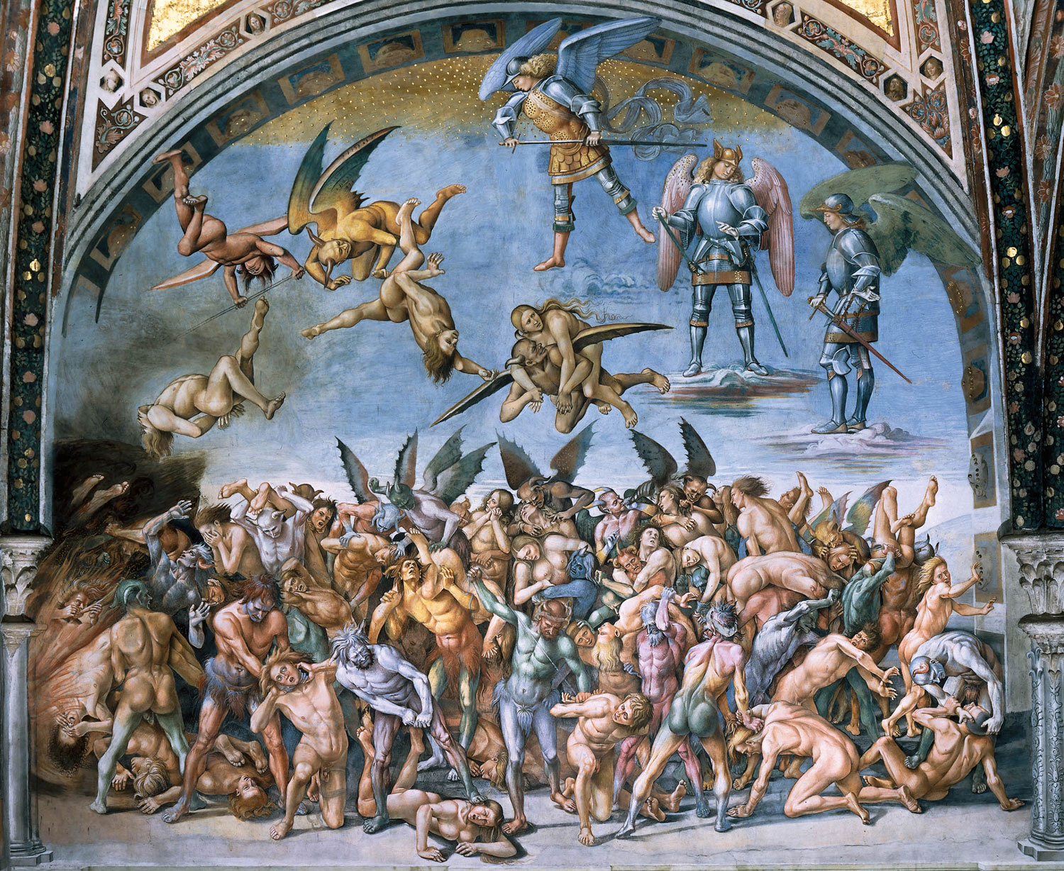 Luca Signorelli, I dannati (1499-1504; affresco; Orvieto, Duomo, Cappella Nova)
