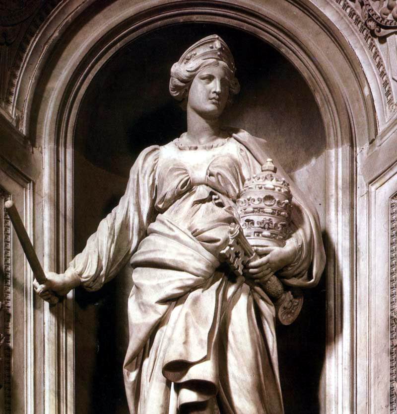 Dettaglio della statua di Matilde di Canossa nel monumento realizzato da Gian Lorenzo Bernini in San Pietro al Vaticano
