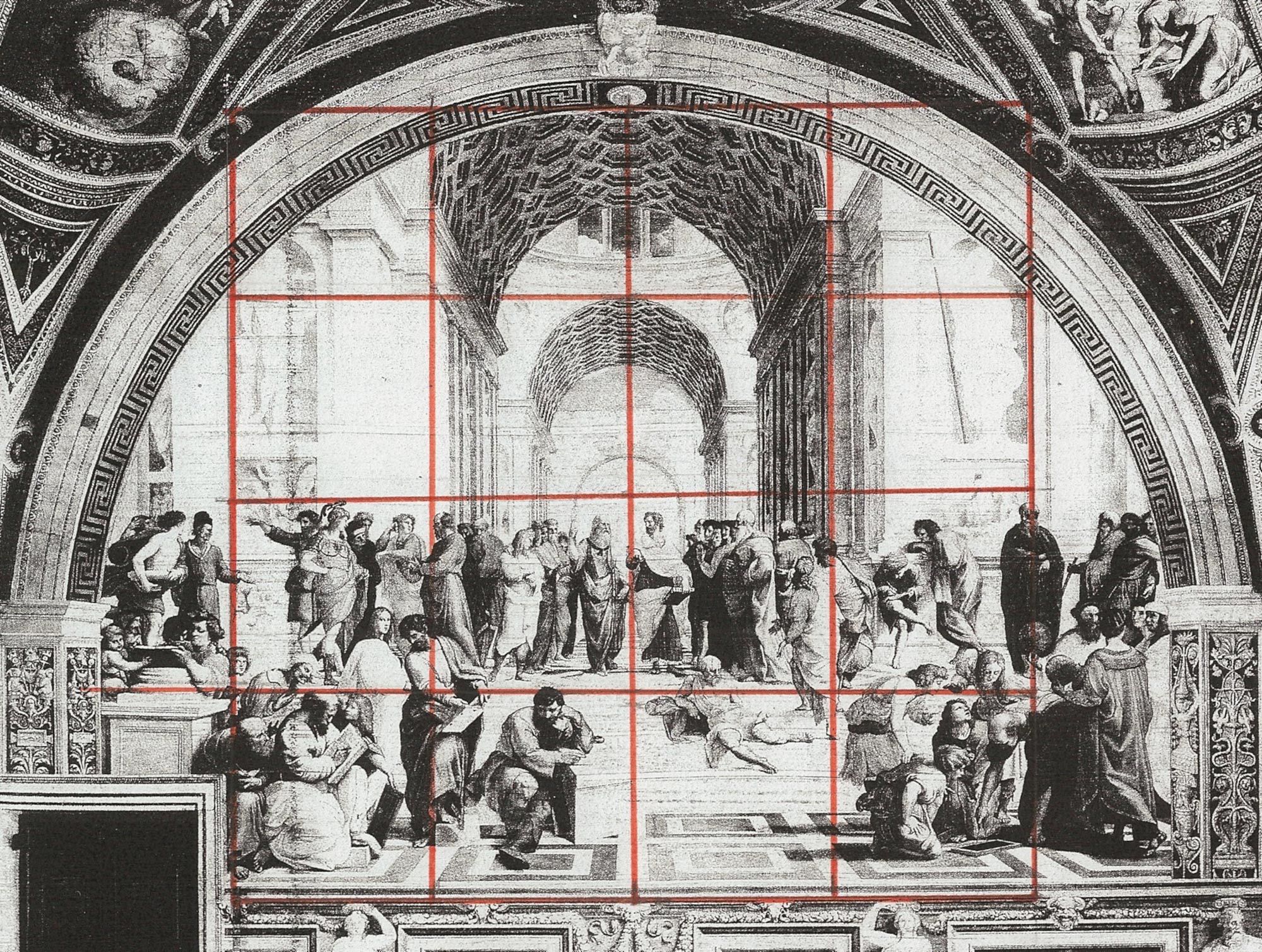 Schema geometrico della Scuola di Atene
 Schema geometrico della Scuola di Atene