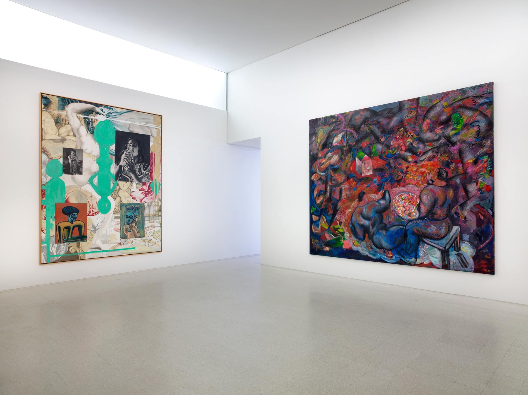 Collezione Maramotti, Veduta di sala, opere di David Salle, Sandro Chia. Ph. C. Dario Lasagni
