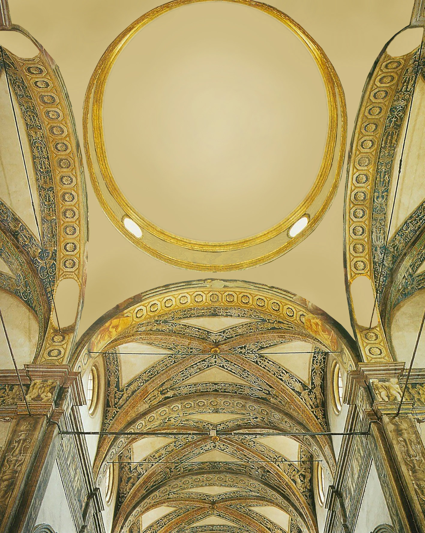 La cupola vuota di san Giovanni Evangelista in Parma, come apparve appena costruita. Reversione fotografica di Giancarlo Garuti
