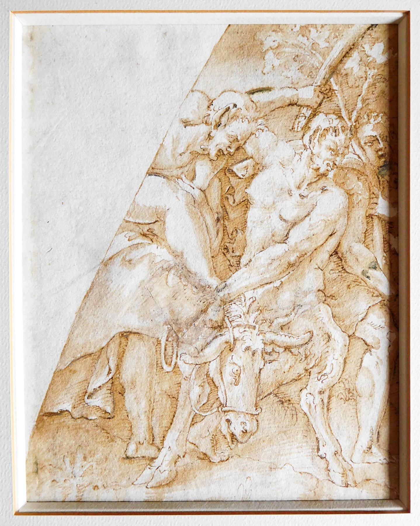 IGiovan Battista Bertani, Satiro che trascina l’asino di Sileno (1560-1565 circa; penna, inchiostro bruno, inchiostro acquerellato, quadrettatura a pietra nera, 183 x 146 mm). © MiBACT, Palazzo Ducale di Mantova
 Giovan Battista Bertani, Satiro che trascina l’asino di Sileno (1560-1565 circa; penna, inchiostro bruno, inchiostro acquerellato, quadrettatura a pietra nera, 183 x 146 mm). © MiBACT, Palazzo Ducale di Mantova