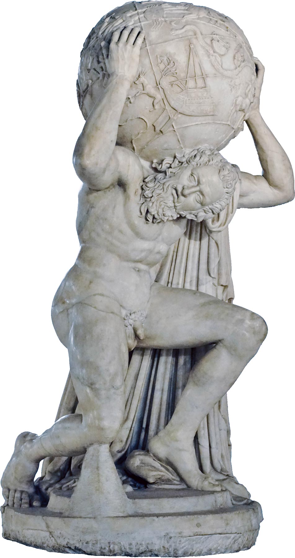 Arte romana, Atlante Farnese (II sec. d. C.; marmo; Napoli, Museo Archeologico Nazionale)
