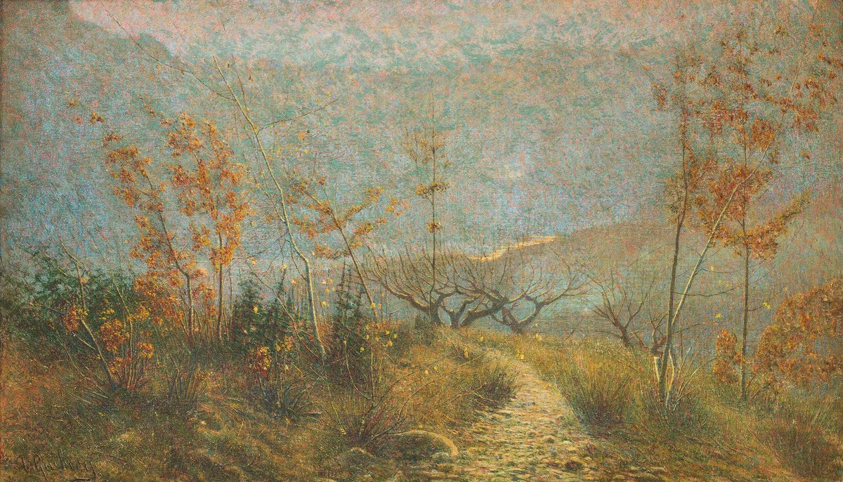 Vittore Grubicy de Dragon, La vallata del Toce (La vallata) (1895; olio su tela, 58 x 98,5 cm; Milano, GAM, inv. 1721)
