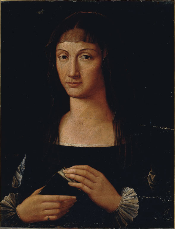 Ambito Bolognese, Ritratto femminile (Properzia de' Rossi?) (XVI secolo; olio su tavola, 56 x 45 cm; Roma, Galleria Borghese)
