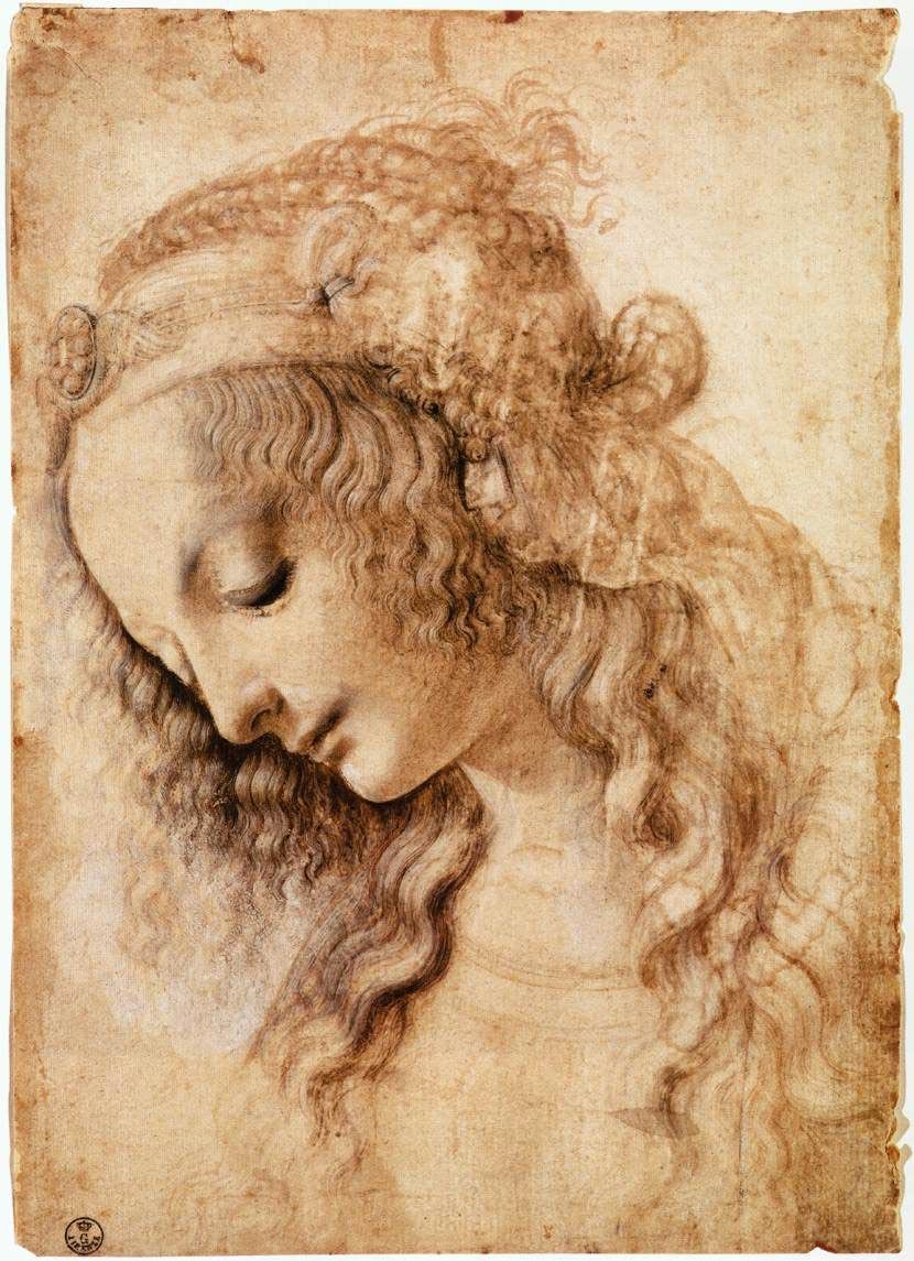 Leonardo, Volto di fanciulla (disegno eseguito nella bottega del Verrocchio; Firenze, Galleria degli Uffizi, Gabinetto dei Disegni e delle Stampe)

