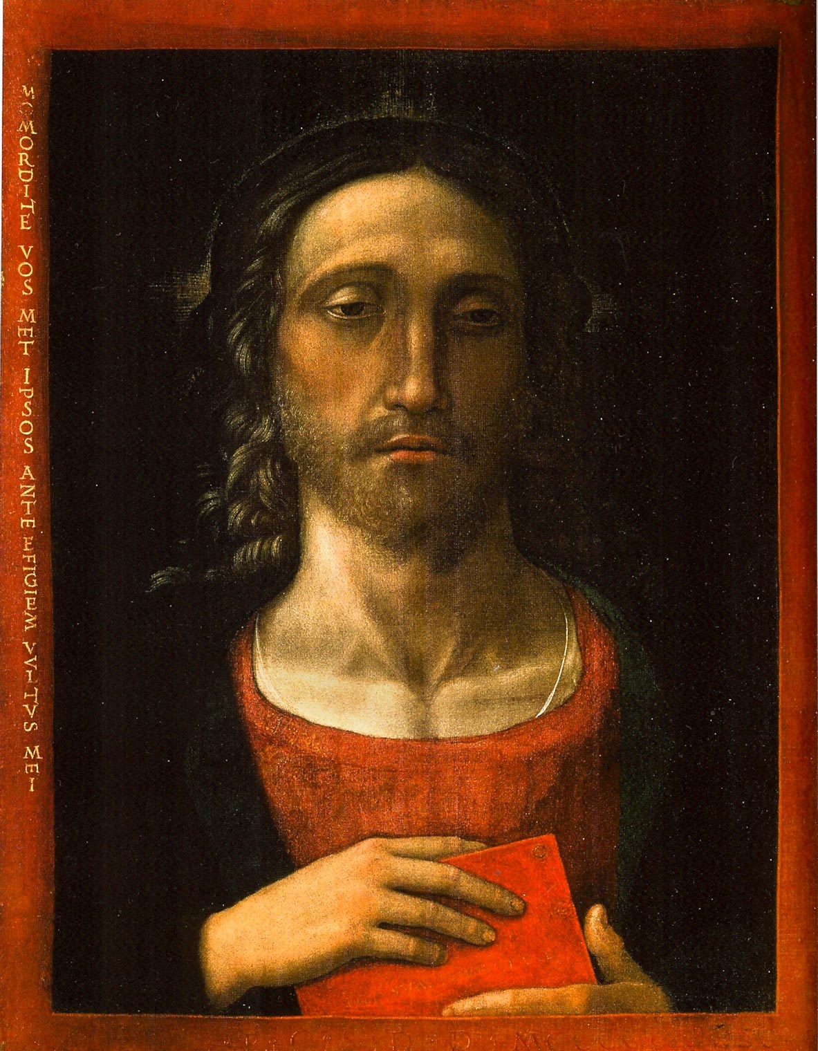 Andrea Mantegna, Il Redentore (tempera su tela, 55 x 43 cm; Correggio, Museo Civico)
