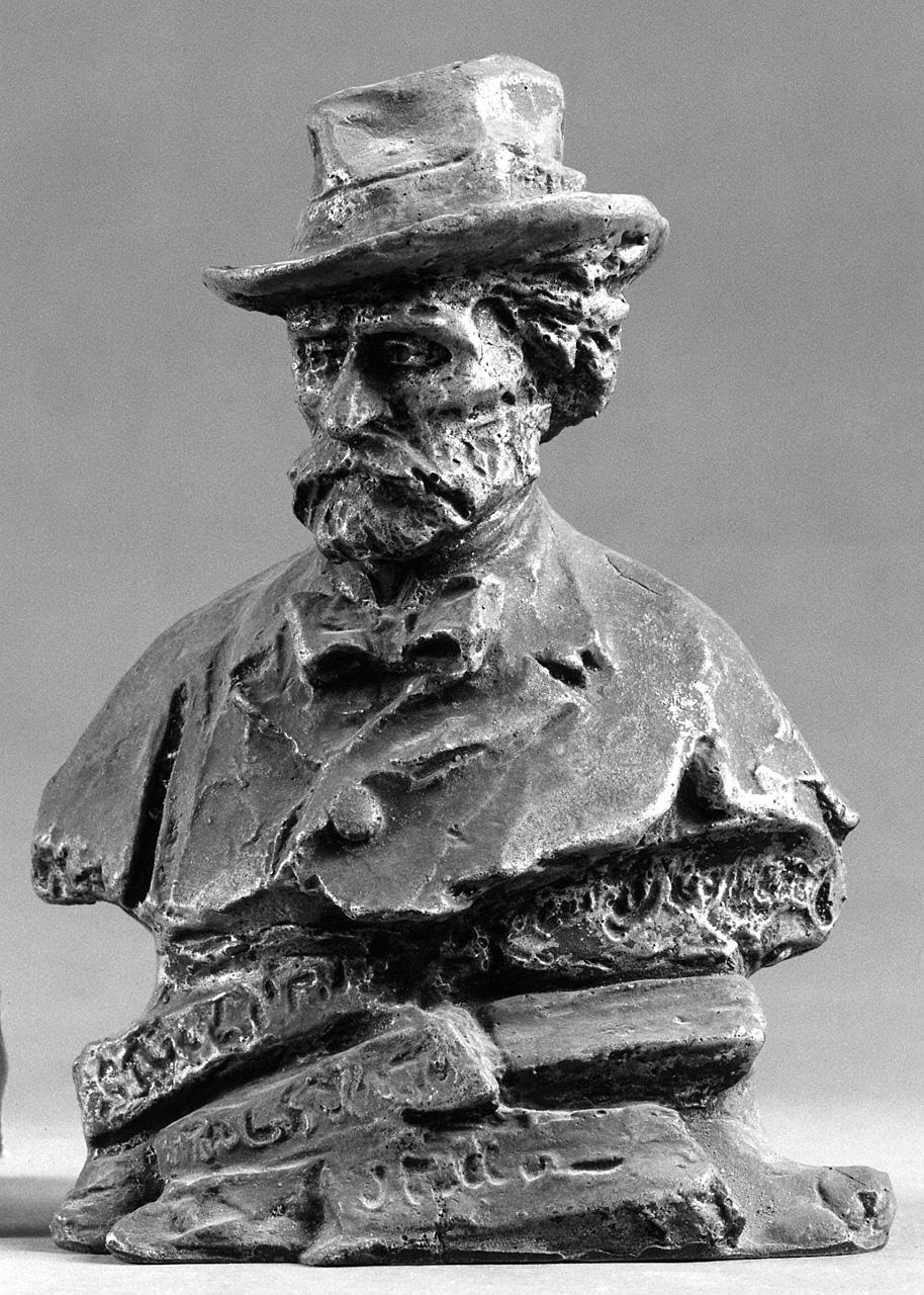 Alceo Dossena, Ritratto di Giuseppe Verdi (1900-1924; bronzo; Pescia, Museo Civico Galeotti)
