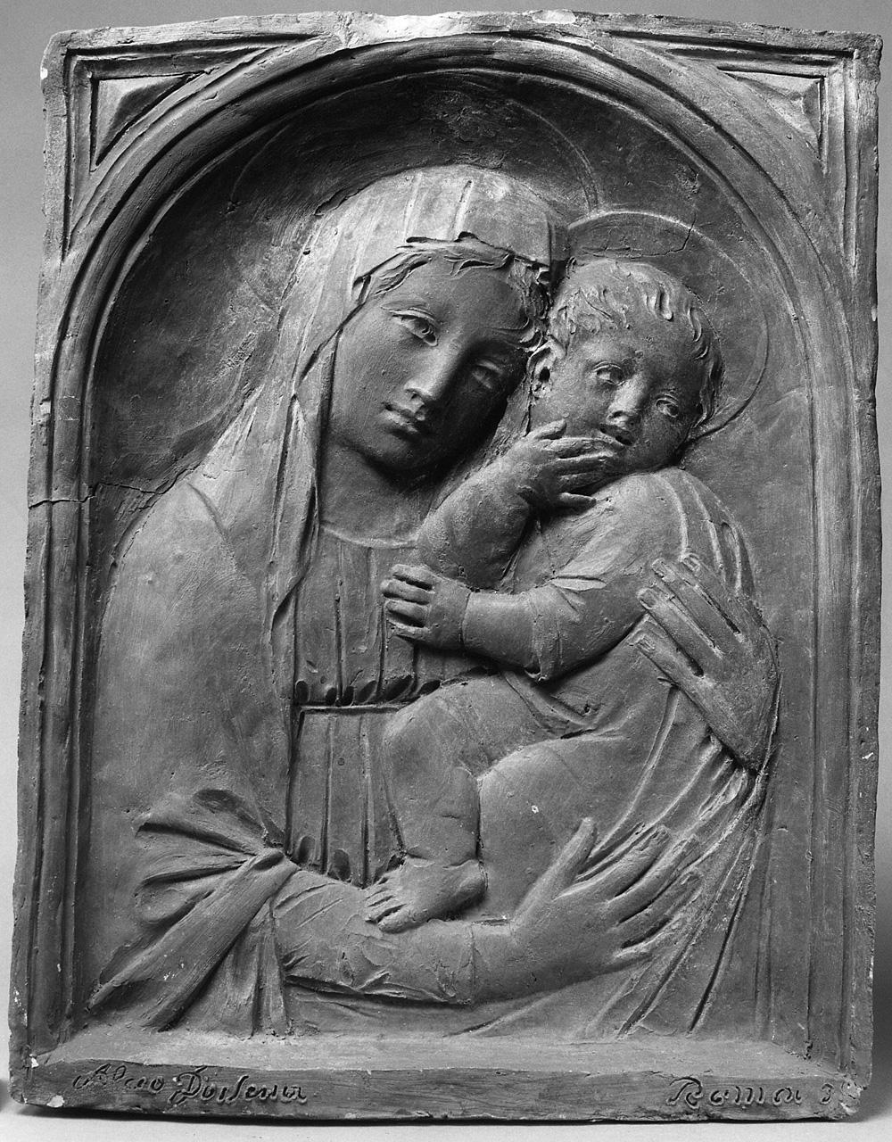 Alceo Dossena, Madonna con Bambino (1930-1937; terracotta; Pescia, Museo Civico Galeotti)
