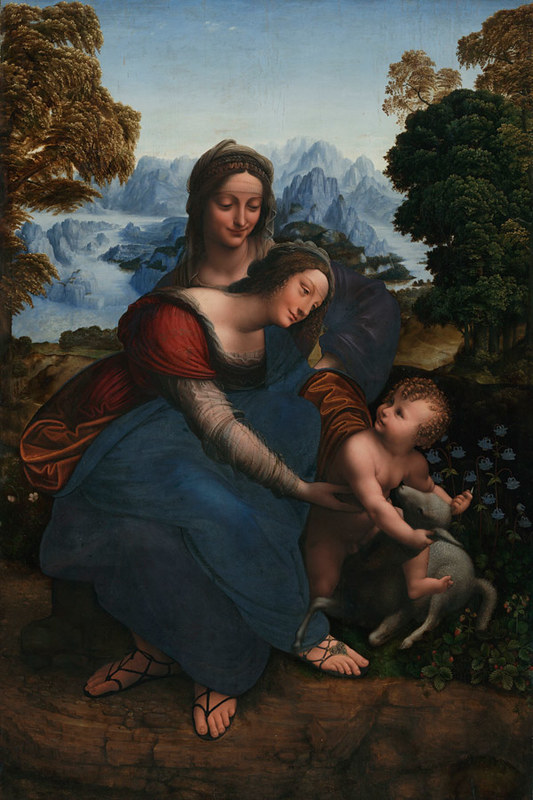 Gian Giacomo Caprotti detto il Salaì (?), Madonna col Bambino e sant'Anna (1520 circa; olio su tavola, 177,8 x 114,3 cm; Los Angeles, University of California, Wight Art GAllery)
 Gian Giacomo Caprotti detto il Salaì (?), Madonna col Bambino e sant'Anna (1520 circa; olio su tavola, 177,8 x 114,3 cm; Los Angeles, University of California, Wight Art GAllery)