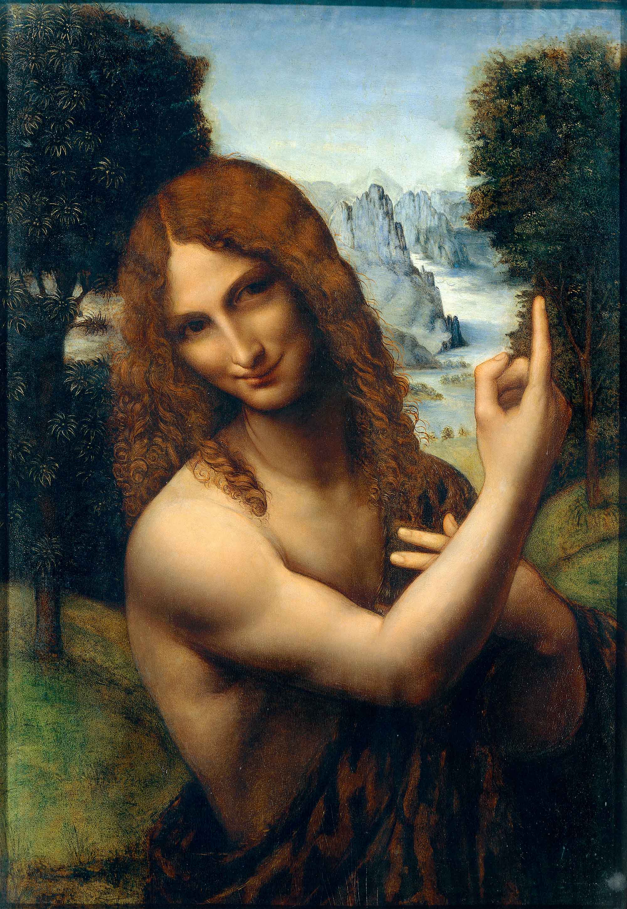 Gian Giacomo Caprotti detto il Salaì (?), San Giovanni Battista (1520 circa; tempera e olio su tavola, 73 x 50,9 cm; Milano, Pinacoteca Ambrosiana)
 Gian Giacomo Caprotti detto il Salaì (?), San Giovanni Battista (1520 circa; tempera e olio su tavola, 73 x 50,9 cm; Milano, Pinacoteca Ambrosiana)
