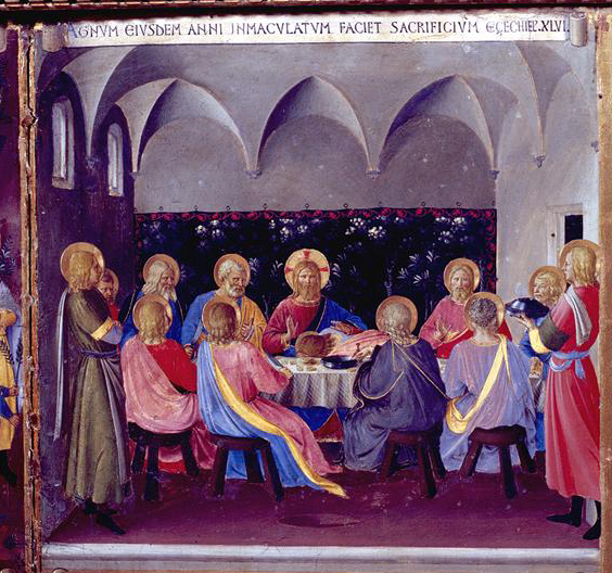 Beato Angelico, Ultima Cena, dall'Armadio degli Argenti (1451-1453; tempera su tavola; Firenze, Museo Nazionale di San Marco)

