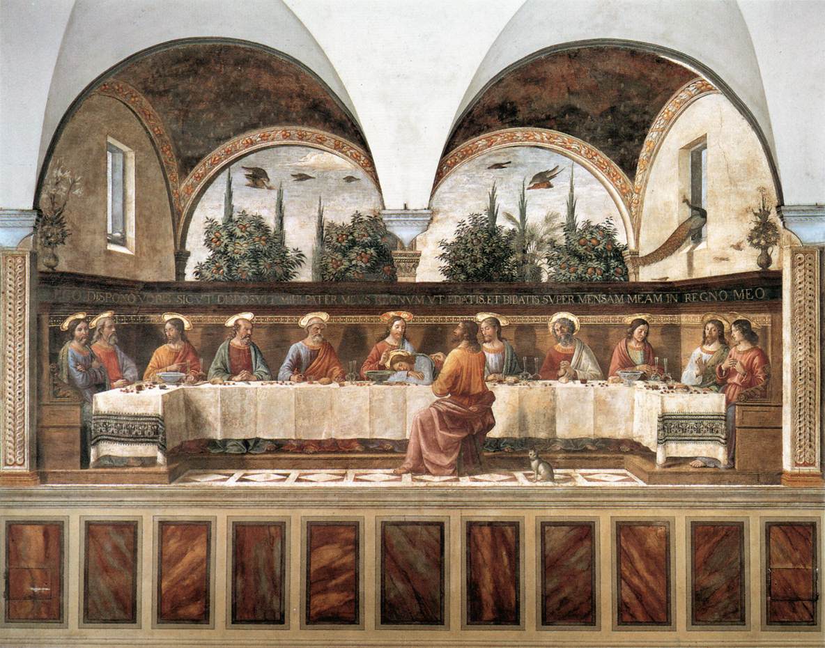 Ghirlandaio, Cenacolo di San Marco (1480; affresco, 400 x 800 cm; Firenze, Museo Nazionale di San Marco)