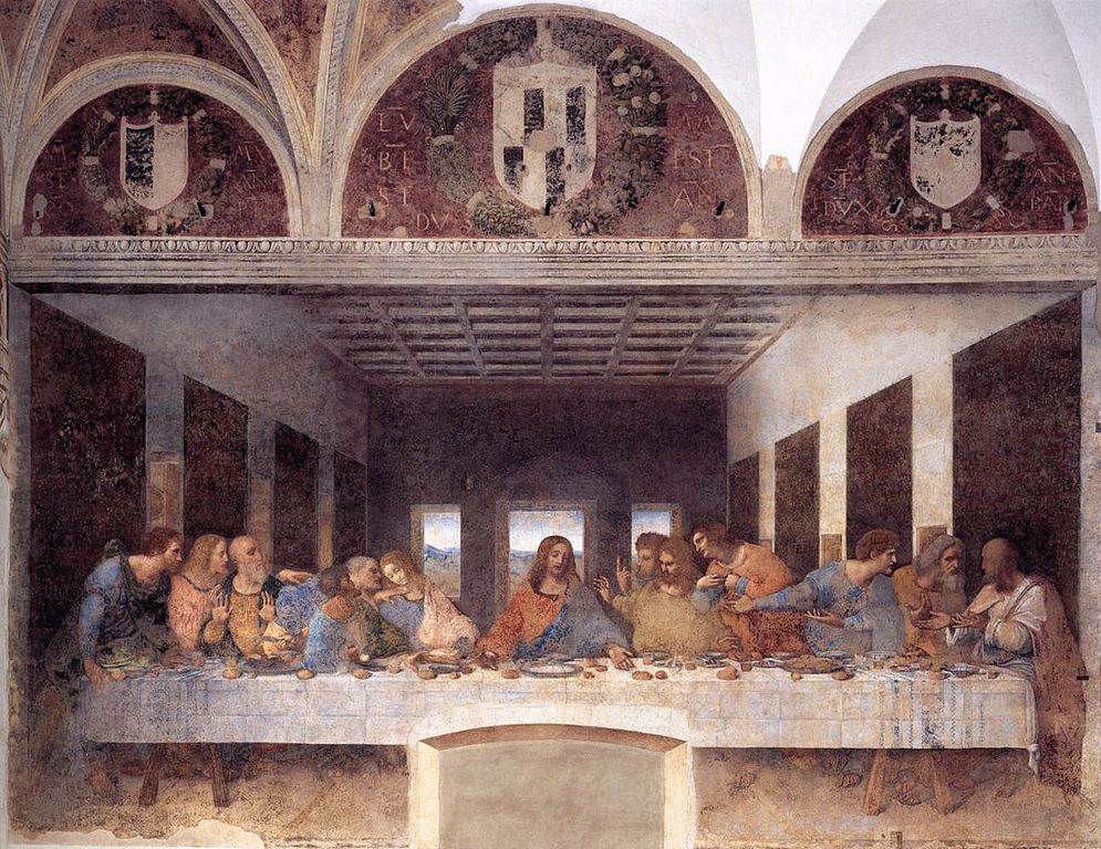 Leonardo da Vinci, Ultima Cena (1493-1498; tempera su intonaco, 460 x 880 cm; Milano, Santa Maria delle Grazie)
