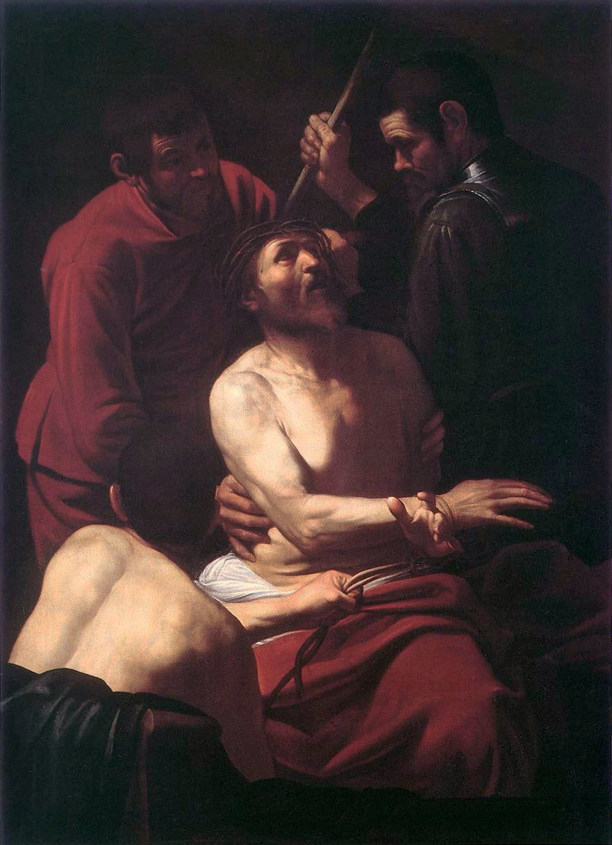 Caravaggio, Incoronazione di spine (1602; olio su tela, 125 x 178 cm; Collezione Intesa San Paolo, esposto a Prato, Palazzo degli Alberti)
