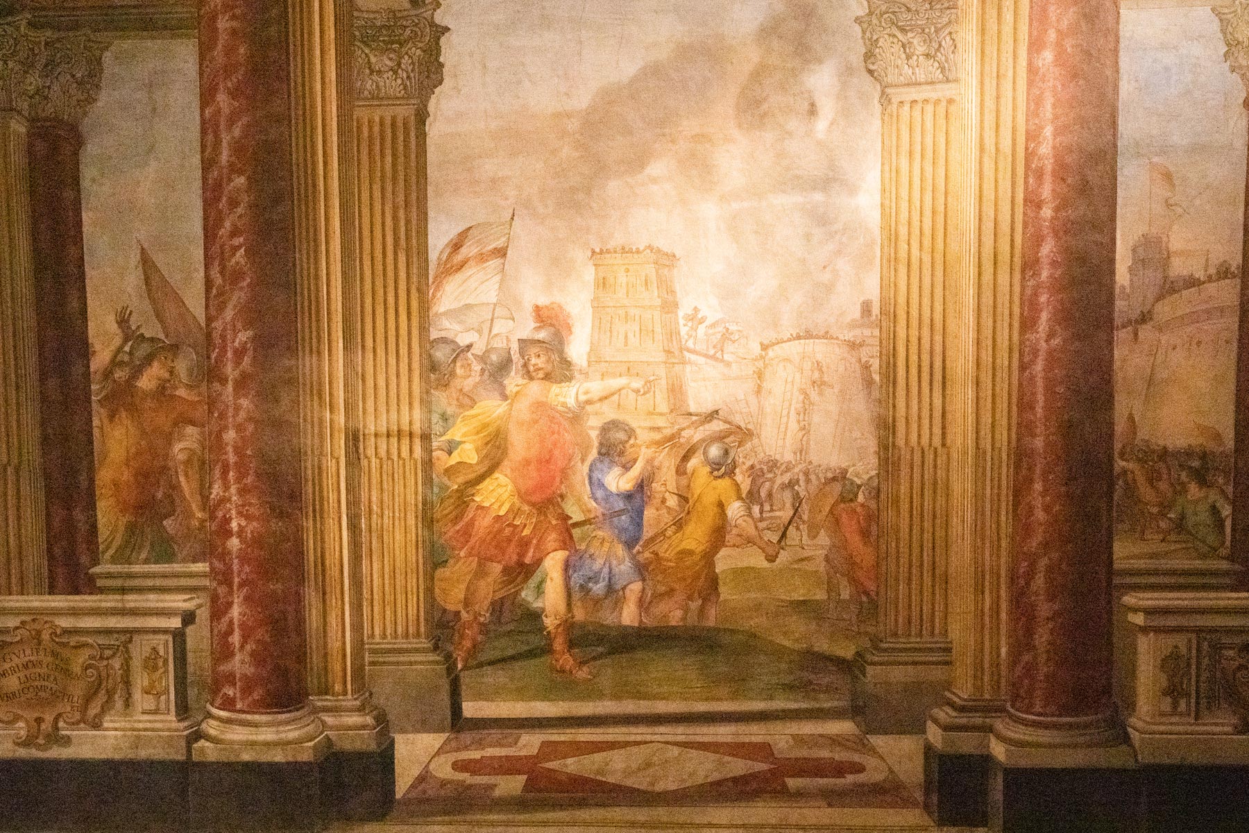Dettaglio della parete di destra, raffigurante La Presa di Gerusalemme
