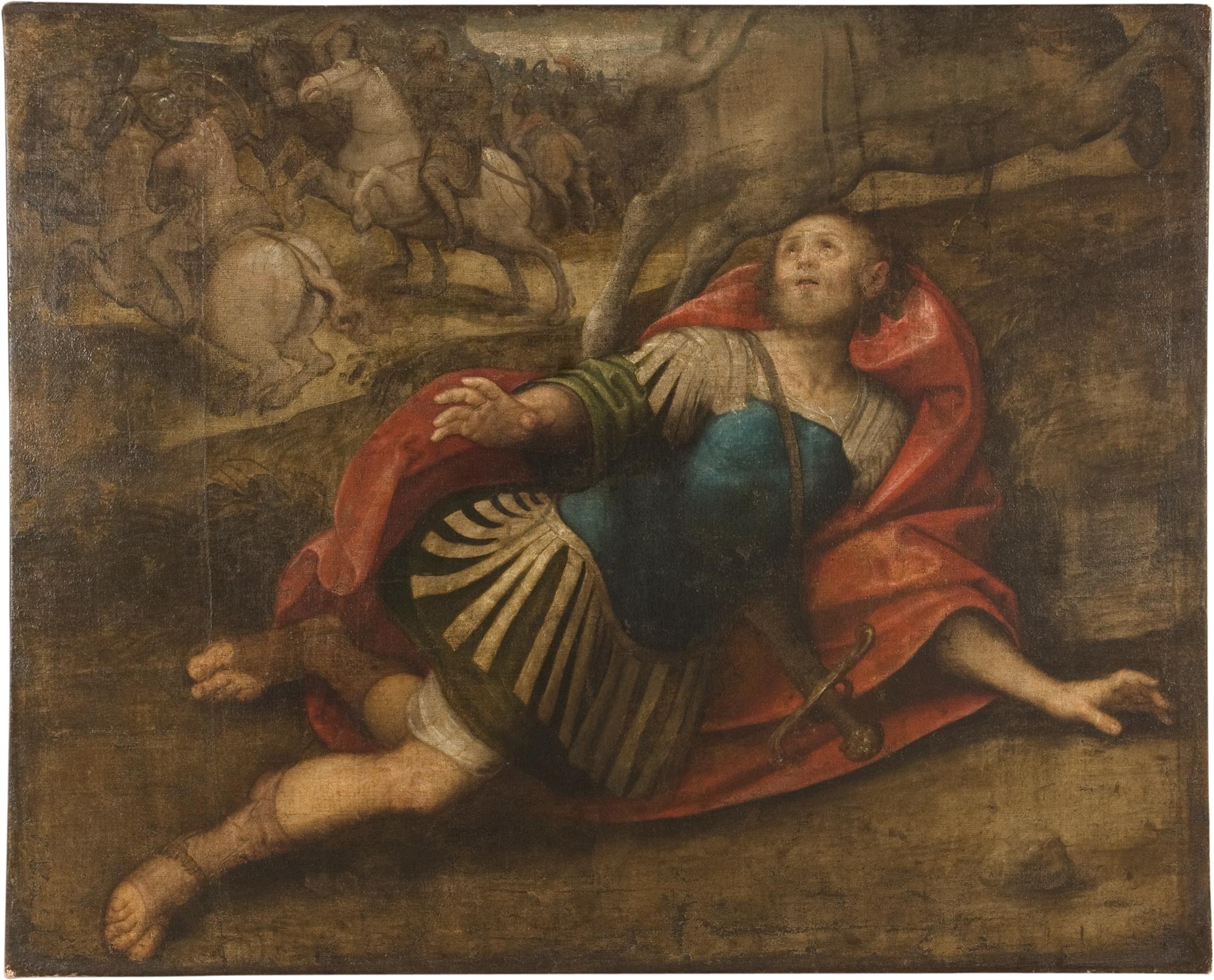 Guglielmo Caccia detto il Moncalvo, Caduta di san Paolo (1605 Â– 1610 circa; olio su tela, 131 x 163 cm;  Varallo, Pinacoteca, Collezione Remogna)
