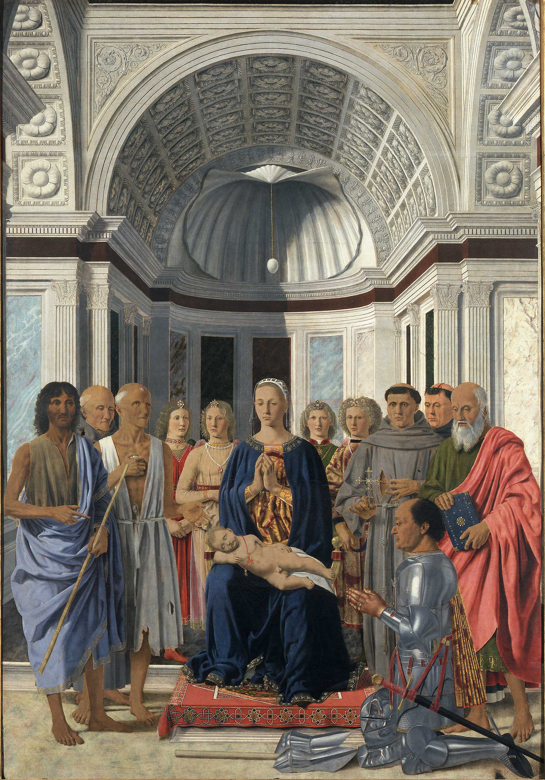 Piero della Francesca, Pala Montefeltro (1472-1474; tempera su tavola, 251 x 172 cm; Milano, Pinacoteca di Brera)
 Piero della Francesca, Pala Montefeltro (1472-1474; tempera su tavola, 251 x 172 cm; Milano, Pinacoteca di Brera)
