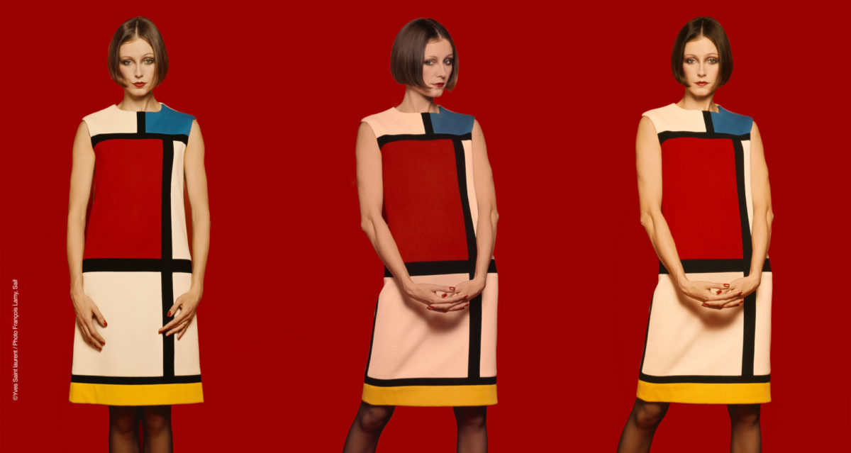 L'abito di Yves Saint Laurent ispirato a Mondrian. Foto di François Larry
