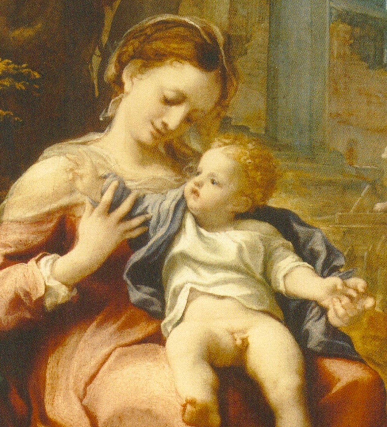 Correggio, Madonna della cesta (olio su tavola, 33 x 25 cm; Londra, National Gallery). Questa tavola viene pubblicata da Dario Fo come esempio della stringente somiglianza di Maria con la Sant’Agata. Una analogia molto evidente.
 Correggio, Madonna della cesta (olio su tavola, 33 x 25 cm; Londra, National Gallery). Questa tavola viene pubblicata da Dario Fo come esempio della stringente somiglianza di Maria con la Sant’Agata. Una analogia molto evidente.