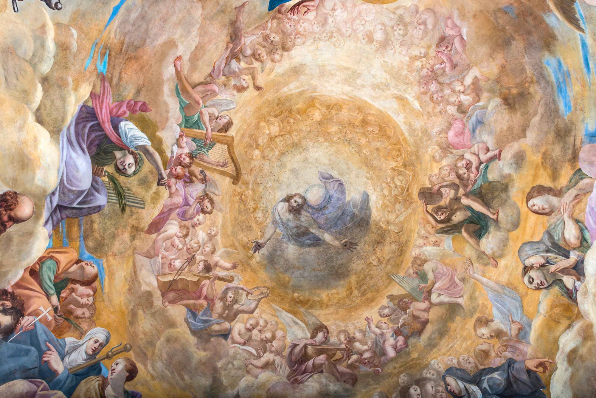 Orazio Riminaldi, Assunzione di Maria, dettaglio del centro della cupola
 Orazio Riminaldi, Assunzione di Maria, dettaglio del centro della cupola