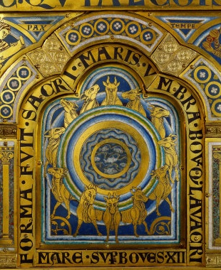 Altare di Klosterneuburg, dettaglio con il mare di bronzo
